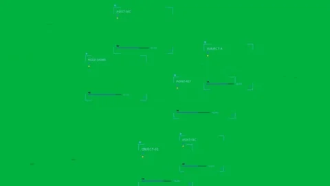 HUD panels spawning and clustering after selection pulse, annotating targets on 库存影片 333972438