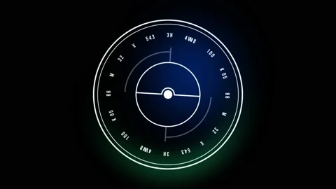 HUD R Circle  001 Stock-Footage 205594046