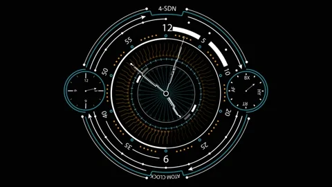 HUD R clock Stock Footage 205996255
