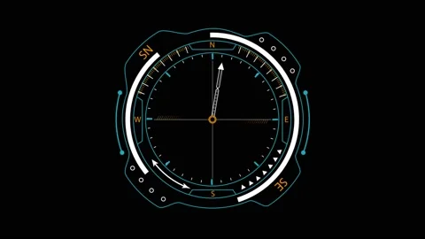 HUD R compass Stock Footage 205996353