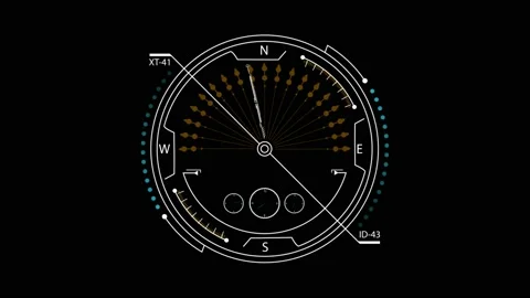 HUD R compass Video stock 205996375