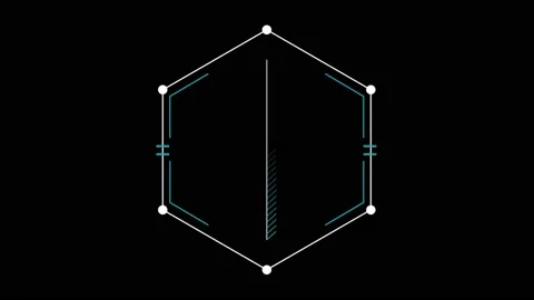 HUD R hexagone 스톡 동영상 207072847