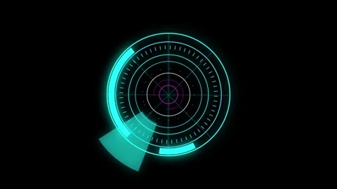 HUD radar icon animation. Digital blue realistic radar with targets on moni.. Stock Footage 331653584