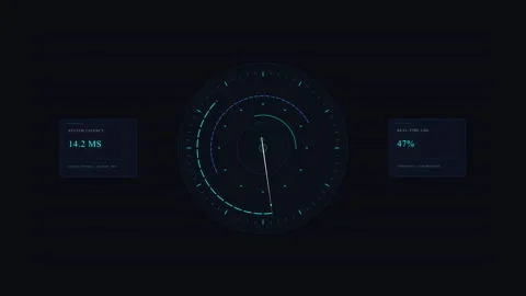 Hud radar loop animation with digital interface HUD scanner data screen Stock Footage 346549140