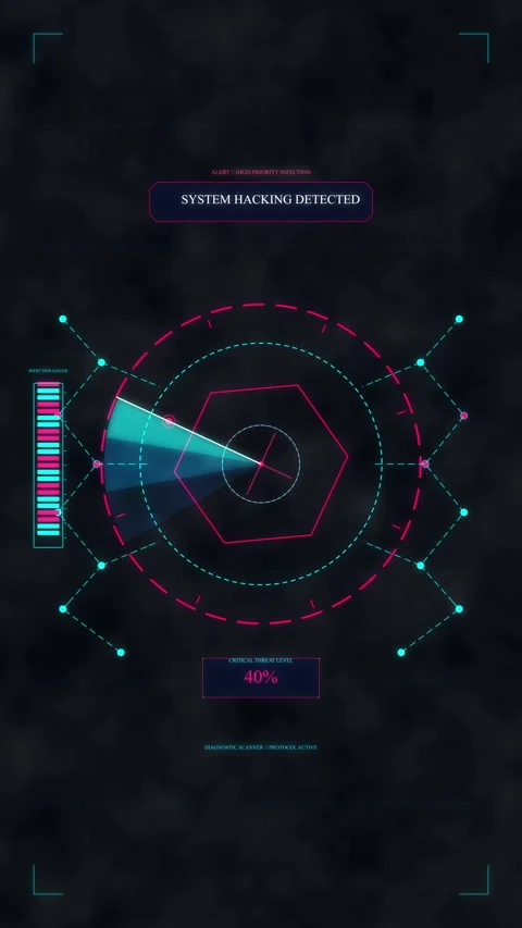 Hud radar sweep animation, sci-fi futuristic tech display, loop Vídeo Stock 346649343