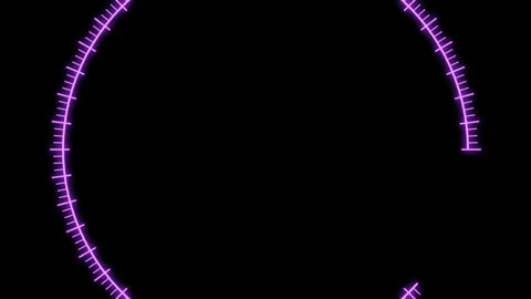 HUD Rader Circle Geometric Patterns Arc L Purple Animation Loop Vidéo 307757235