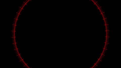 HUD Rader Circle Geometric Patterns Arc L Red Animation Loop Vidéo 327148435
