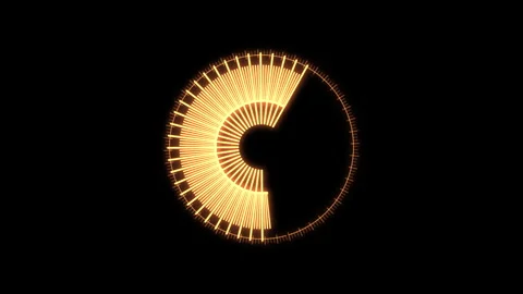 HUD Rader Radial Graph Scan Circle Blinking Yellow Loading Animation Loop 動画素材 310855411