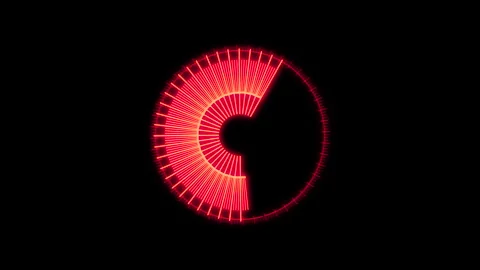 HUD Rader Radial Graph Scan Circle Blinking Red Loading Animation Loop Stockbeeldmateriaal 340240623