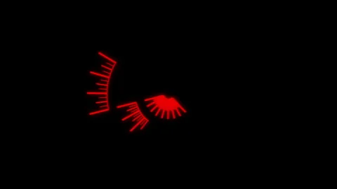 HUD Radial Patterns Speedometer Audio Reactive S Red Animation Loop Video stock 282066056
