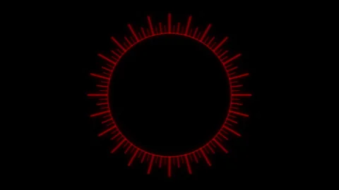 HUD Radial Patterns Speedometer CIrcle S Red Animation Loop Stock Footage 263982038
