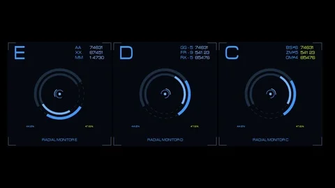HUD Radial Tech Elements 库存影片 72136458