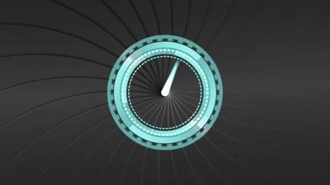 HUD receiving data input and animating binary glyphs, ticks, dots, compass Stock Footage 330980538