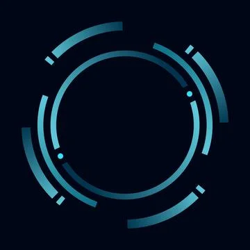 Hud round frame or border, sci fi circular neon element for digital ui game Stock Illustration