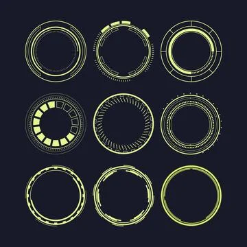 Hud round frame set cartoon vector illustration Stockillustratie