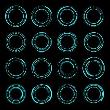 HUD round frames. Aim control, target interface イラスト素材