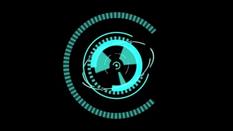 HUD Round Frames or Borders, SCi fi Circular neon elements for ui interface Stock Footage 251274963