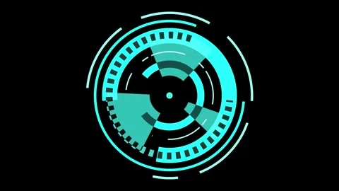 HUD Round Frames or Borders, SCi fi Circular neon elements for ui interface Stock Footage 251274965