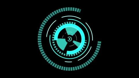 HUD Round Frames or Borders, SCi fi Circular neon elements for ui interface Stock Footage 251274978