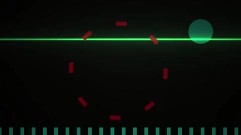 Hud Scanner Interface with Rotating Red Circle and Green Line Stock Footage 343728193