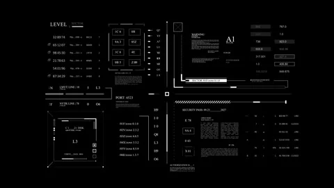 HUD Sci Fi data programming code 스톡 동영상 318305702