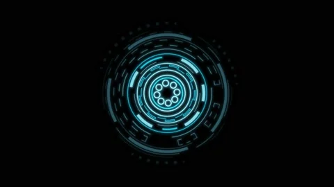 HUD Sci-fi Display. Blue Hologram Button. Modern cyberspace innovation. Stock Footage 171596729