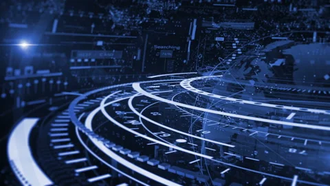HUD Sci Fi elements.Global connection.Futuristic technological background Stock Footage 161027368