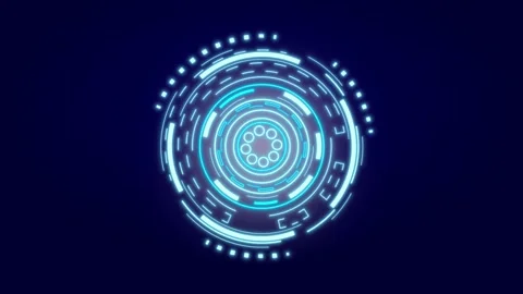HUD Sci-fi Futuristic Display. Blue Hologram Button. Future Network Technology. Stock Footage 171596715