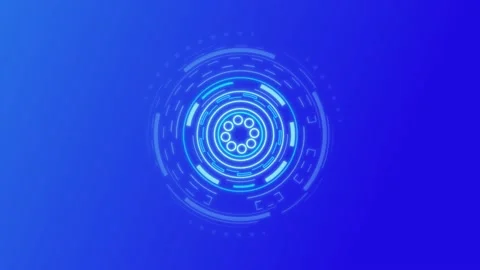 HUD Sci-fi Futuristic Display. Blue Hologram Button. Future Network Technology. Stock Footage 171596724