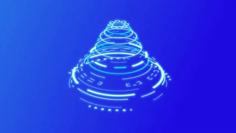HUD Sci-fi Futuristic Display. Blue Hologram. Future Network Technology . 4K Stock Footage 171596751