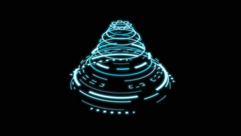 HUD Sci-fi Futuristic Display. Blue Hologram Button. Future Network Technology. Stock Footage 171596758