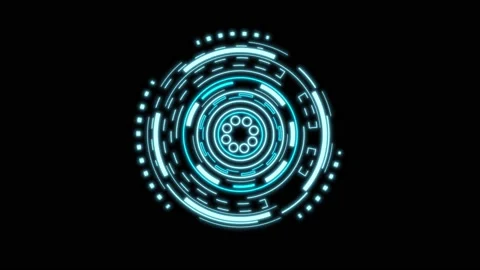 HUD Sci-fi Futuristic Display. Blue Hologram Button. Cyberspace innovation. Video stock 171596766