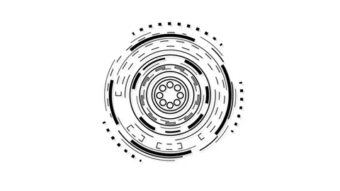 HUD Sci-fi Futuristic Display. Hologram Button.  Stock Footage 240093207