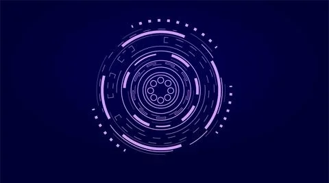 HUD Sci-fi Futuristic Display Vector Illustration. Purple Hologram Button. Stock Illustration
