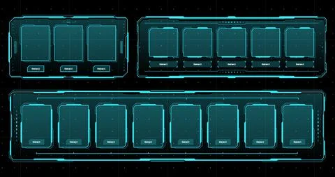 Hud sci fi futuristic game frames, and screens Stock Illustration