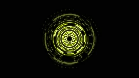 HUD Sci-fi Futuristic Yellow Display. Modern cyberspace innovation. Stock Footage 171596731