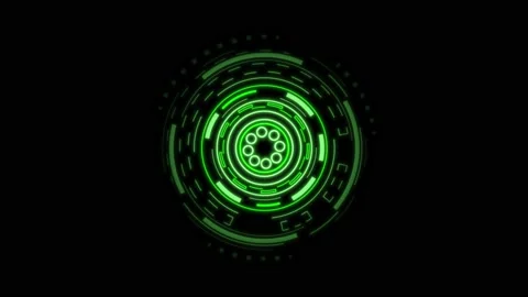HUD Sci-fi Green Display. Cyberspace innovation. Virtual Reality Technology. Stock Footage 171596730