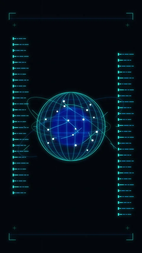 Hud sci-fi interface hud tech sphere display animation loop Stock Footage 346549266