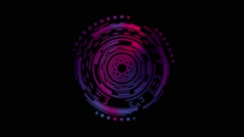 HUD Sci-fi Neon Blue and Purple Futuristic Display. Virtual Reality. Vídeos de archivo 171596747