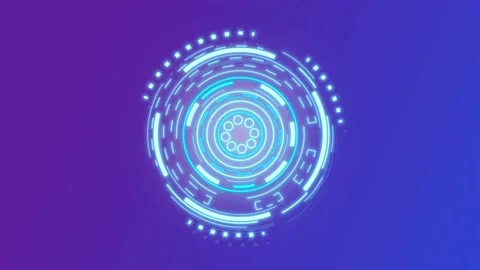HUD Sci-fi Neon Futuristic Display Animation. Virtual Reality Technology. Stock Footage 171596714