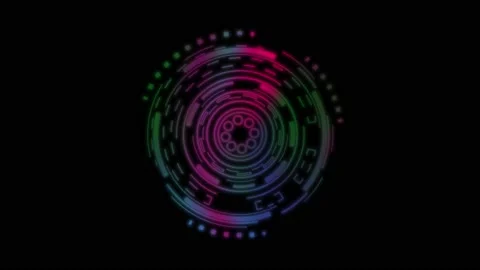 HUD Sci-fi Neon Multi Colored Futuristic Display. Modern cyberspace innovation. Stock Footage 171596762