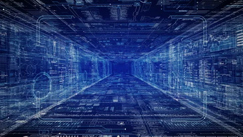 HUD Sci Fi Tunnel in cyberspace. Vidéo 85703058