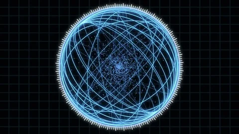 HUD Scifi Spin Communication. circle animation on black background Stock Footage 85109204