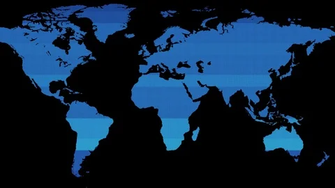 HUD screen blue earth world map on background - new quality world animated Stock Footage 80075152
