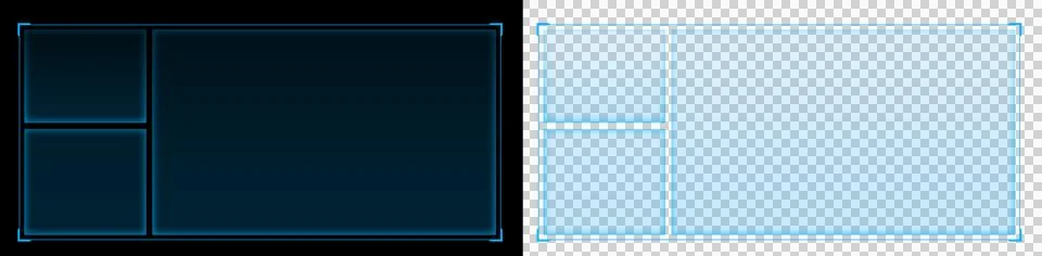 HUD Screen Panel with Modular Interface Layout Frame Futuristic Blue  Stock Illustration
