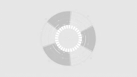 HUD Screen with a Sci-Fi Movie-Style Reticle Rotating in a Loop Stock Footage 342488337