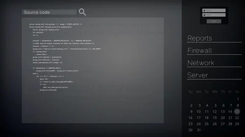 HUD Screen Source Code Analysis Stock Footage 89009074