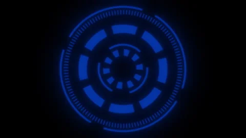 Hud Screen With Two Techno Elements Dark And Bright. Futuristic System Stock Footage 154303155