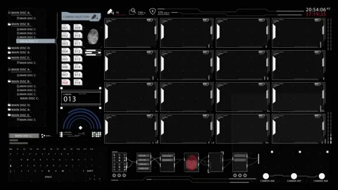 HUD security camera 6 Stock Footage 211285358