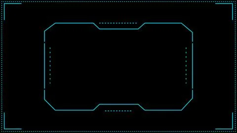 HUD Selection Box  Overlay, Cyan Vector Futuristic Interface Frame for Targ.. イラスト素材